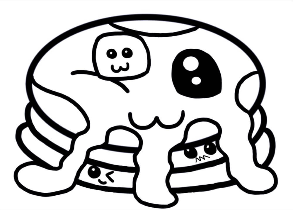 dibujo panqueque lindo para colorear