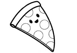 dibujo pizza lindo para colorear