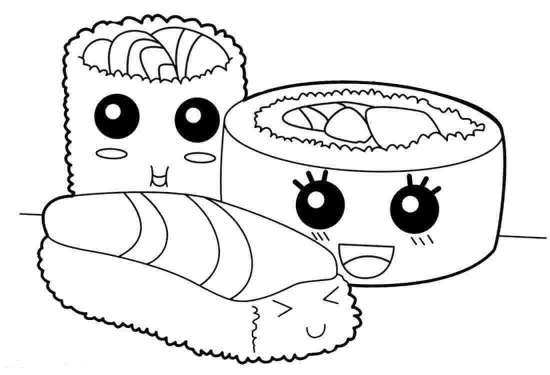 dibujo sushi linda para colorear
