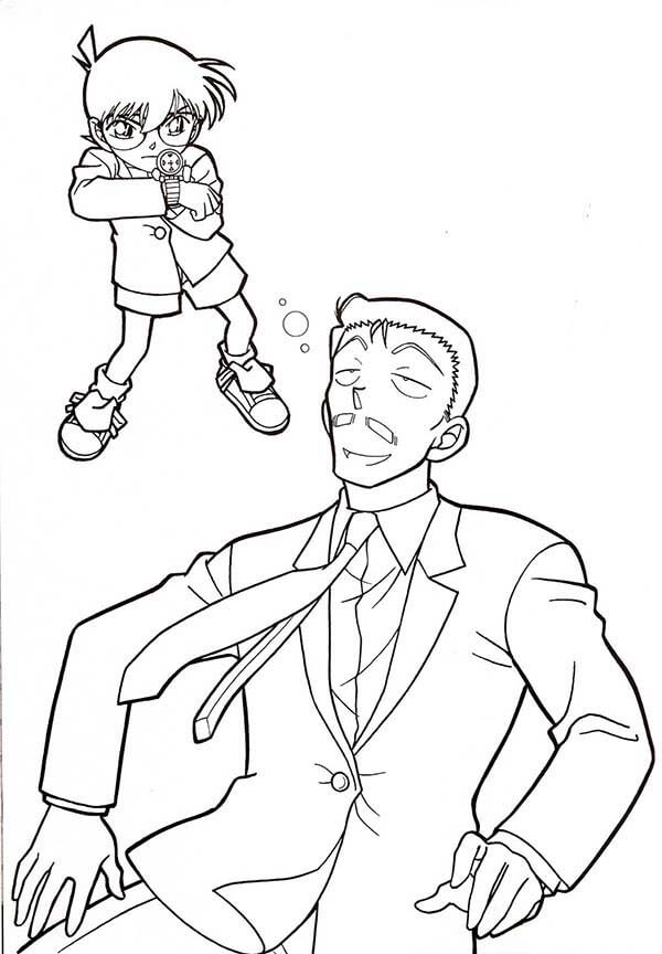 Dibujo de Conan Le Disparó Al Srmori para Colorear y Imprimir