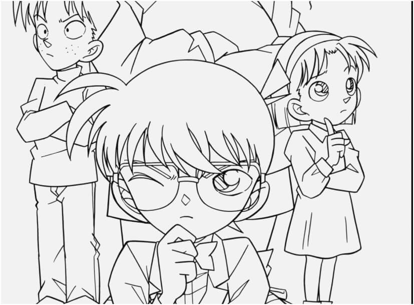 Dibujo de Conan y Los Detectives para Colorear y Imprimir