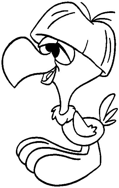 Dibujo de Cóndor de Dibujos Animados Estúpido para Colorear y Imprimir