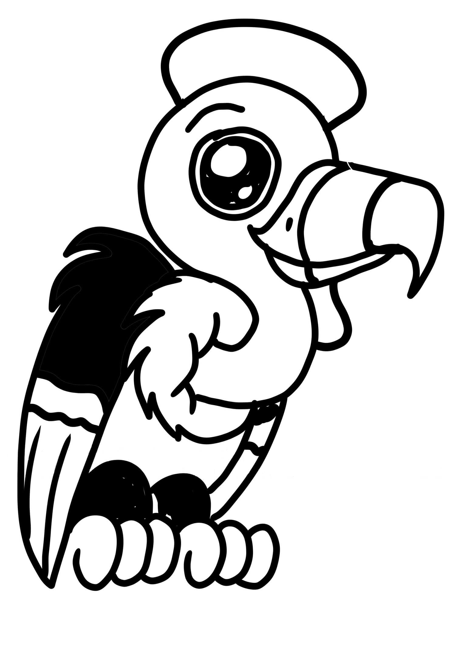 Dibujo de Cóndor Kawaii para Colorear y Imprimir