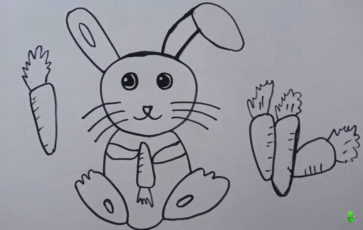 Dibujo de Conejo de Brillo para Colorear y Imprimir
