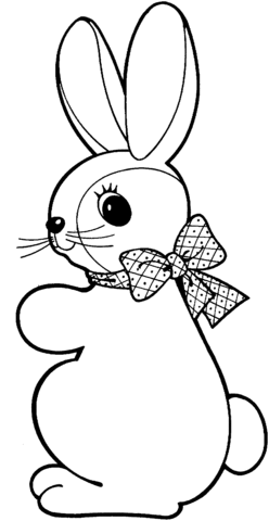 Dibujo de Conejo Encantador para Colorear y Imprimir