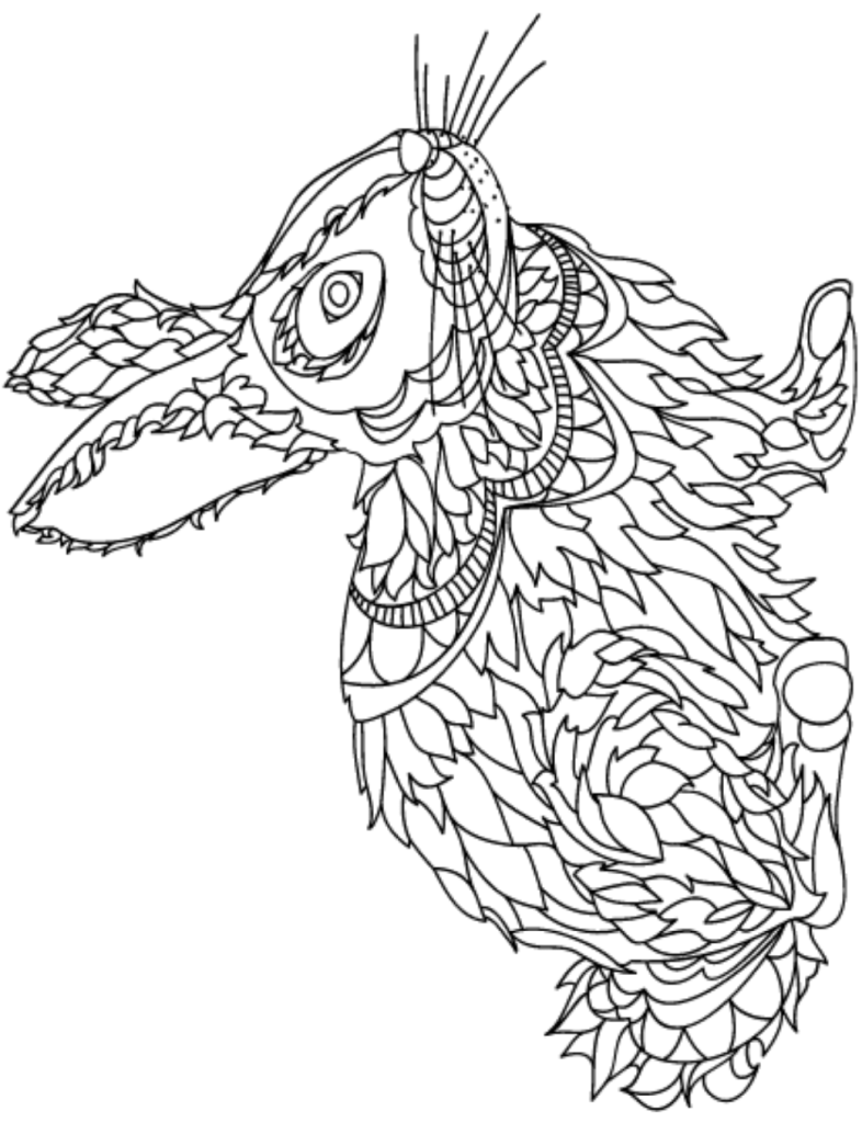 Dibujo de Conejo Especial para Colorear y Imprimir