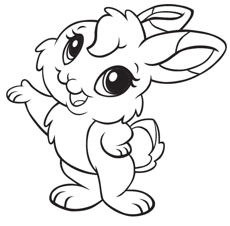Dibujo de Conejo Lindo Bebé para Colorear y Imprimir
