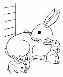 Dibujo de Conejito de La Familia para Colorear y Imprimir