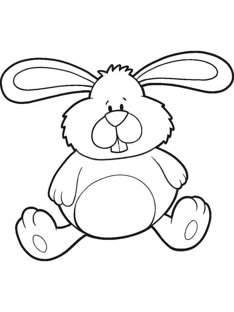 Dibujo de Conejito Sentado para Colorear y Imprimir