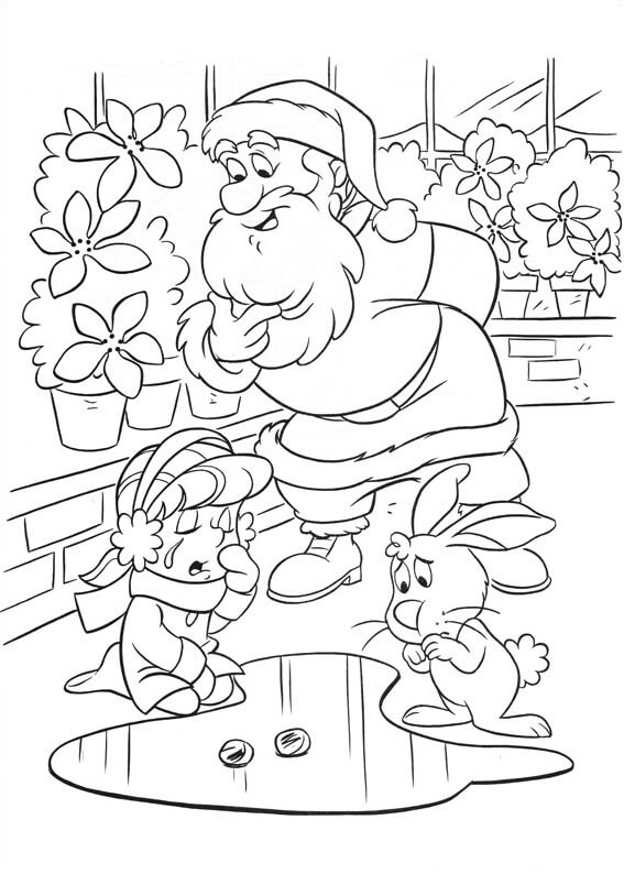Dibujo de Karen y Bunny Están Tristes para Colorear y Imprimir