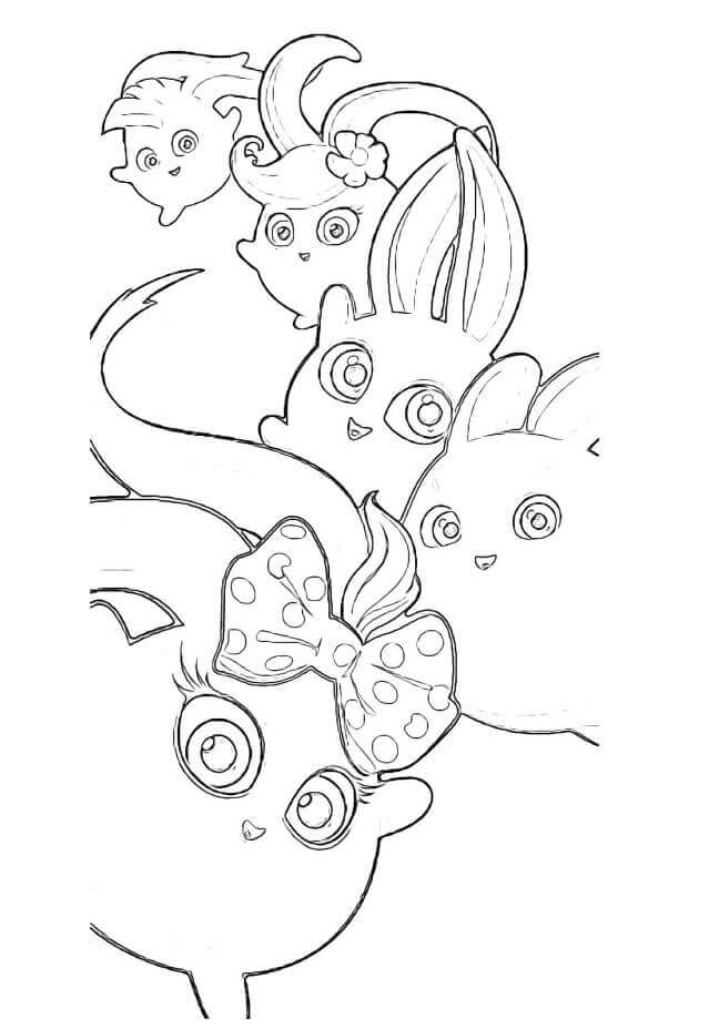 Dibujo de Conejitos Soleados Kawaii para Colorear y Imprimir