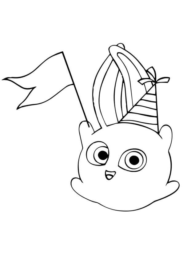 Dibujo de Conejitos Soleados Sonriendo para Colorear y Imprimir
