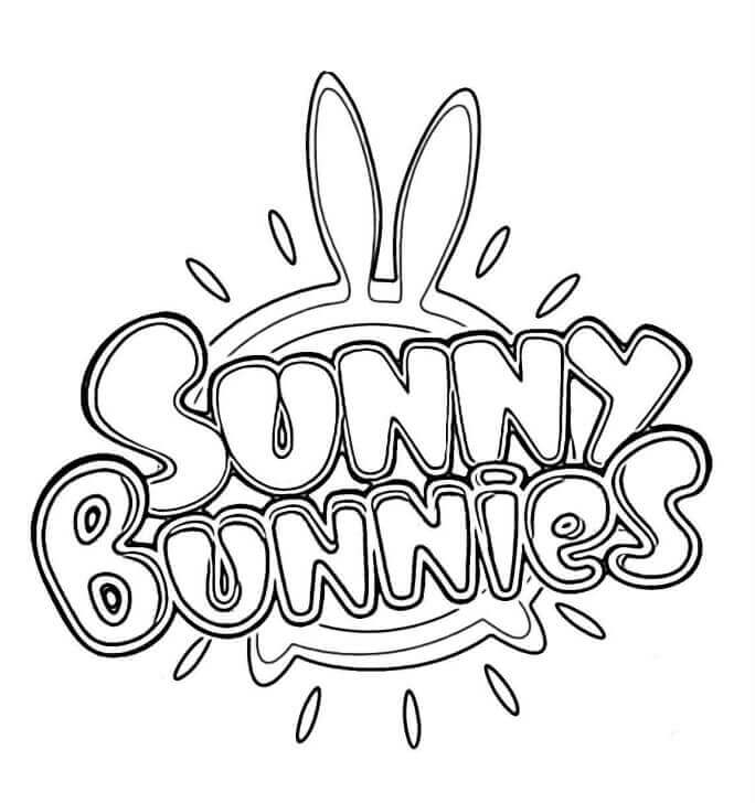 Dibujo de Logotipo Conejitos Soleados para Colorear y Imprimir