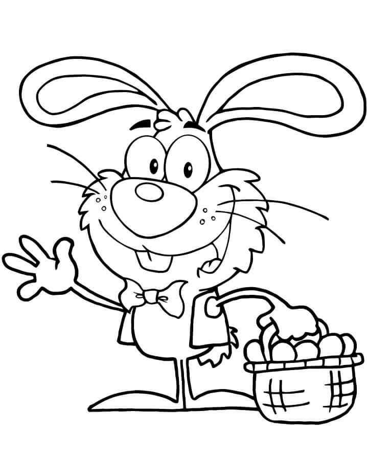 dibujo conejito de pascua funcionamiento para colorear