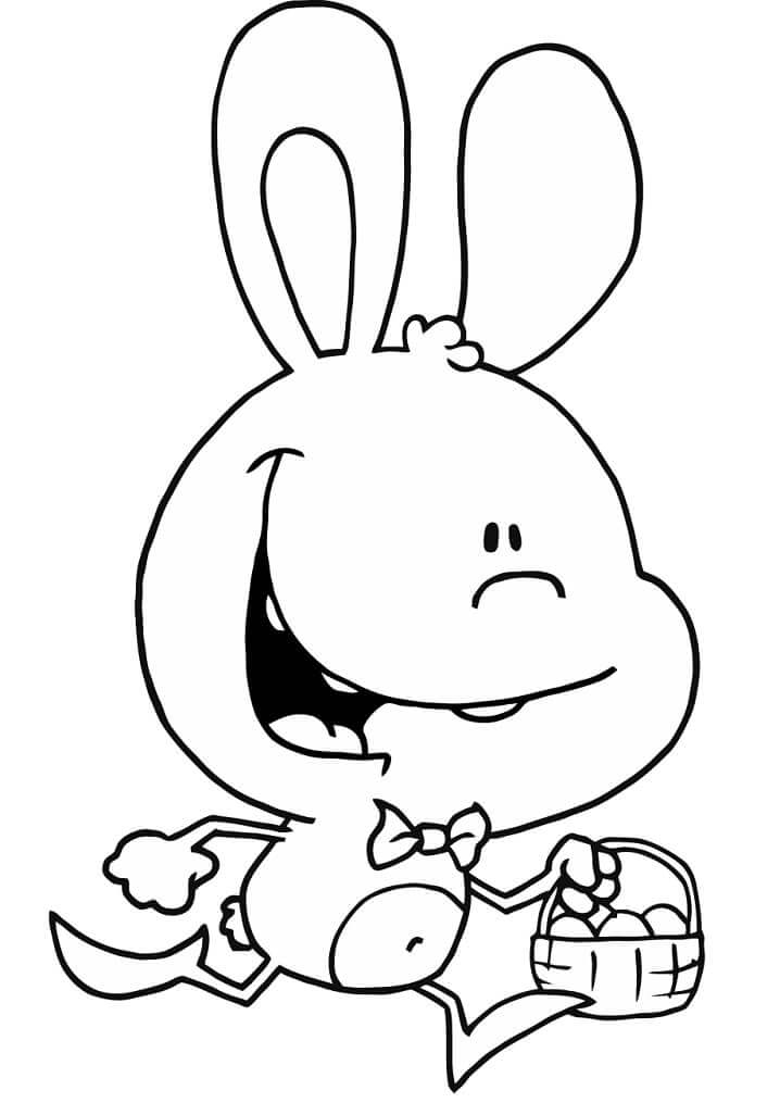 dibujo conejito de pascua kawaii para colorear