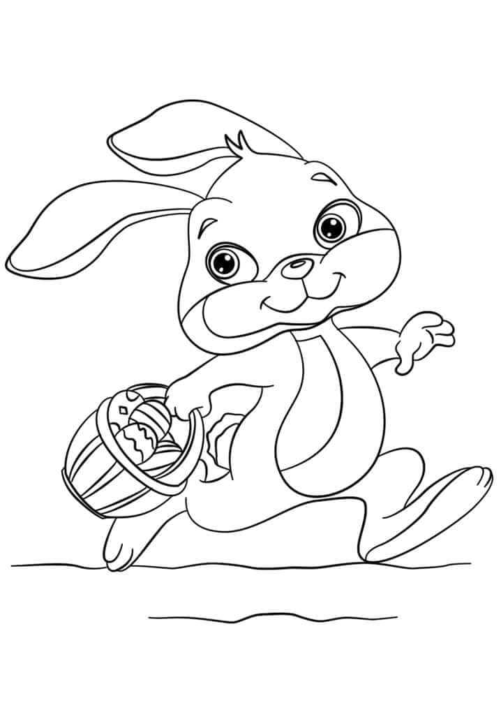 dibujo conejo de pascua divertido para colorear