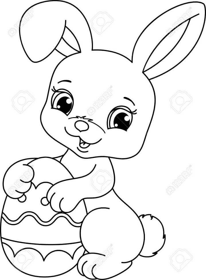dibujo encantadores conejos de pascua para colorear
