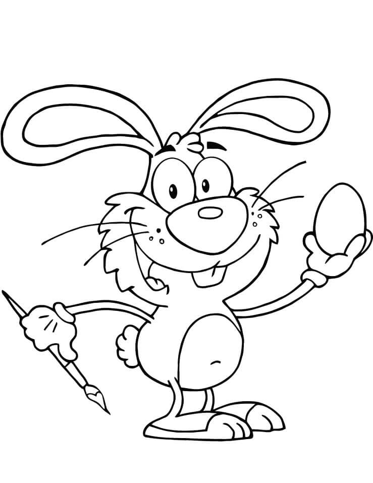dibujo huevo de conejo de pascua para colorear