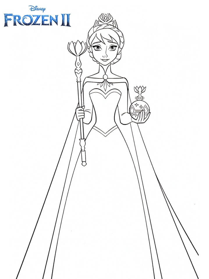 Dibujo de Reina Anna Congelado 2 para Colorear y Imprimir