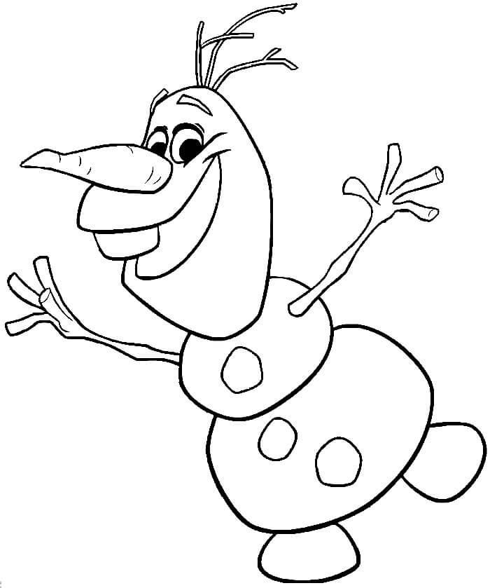Dibujo de ¡Feliz Olaf para Colorear y Imprimir
