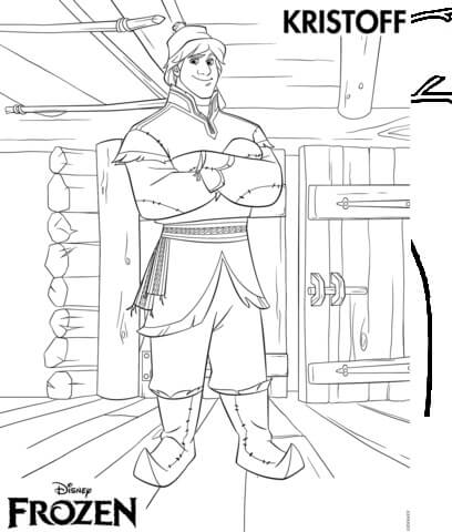 Dibujo de Hermoso Kristoff para Colorear y Imprimir