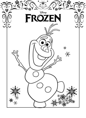 Dibujo de Olaf Congelado para Colorear y Imprimir