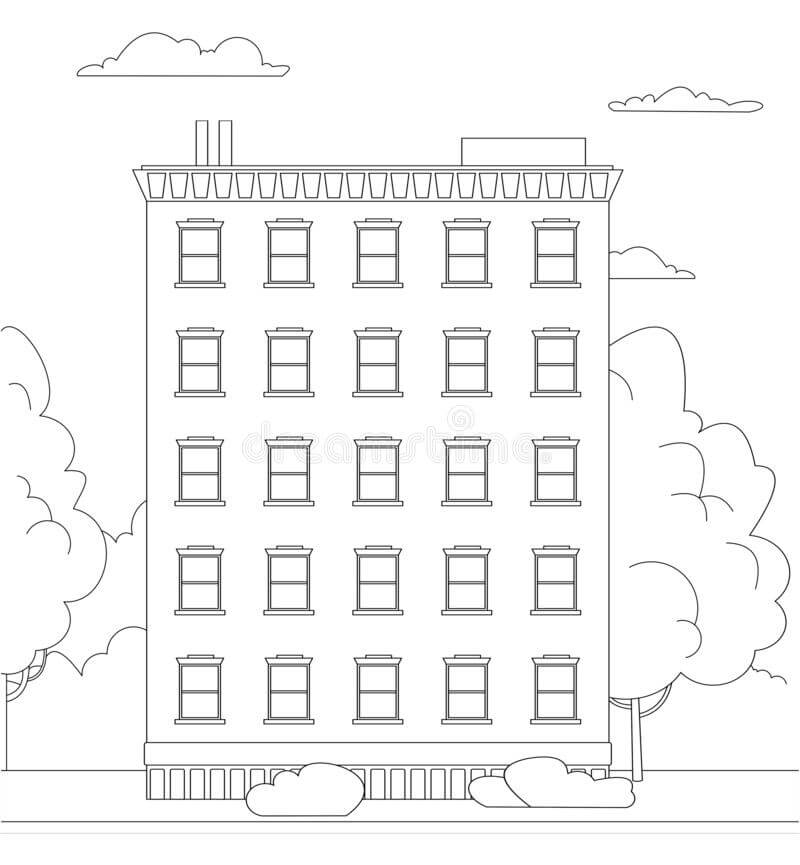 Dibujo de Adorable Edificio para Colorear y Imprimir