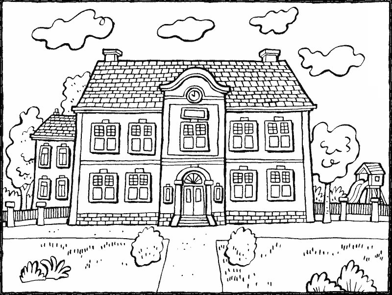 Dibujo de Dibujo Casa Edificio para Colorear y Imprimir