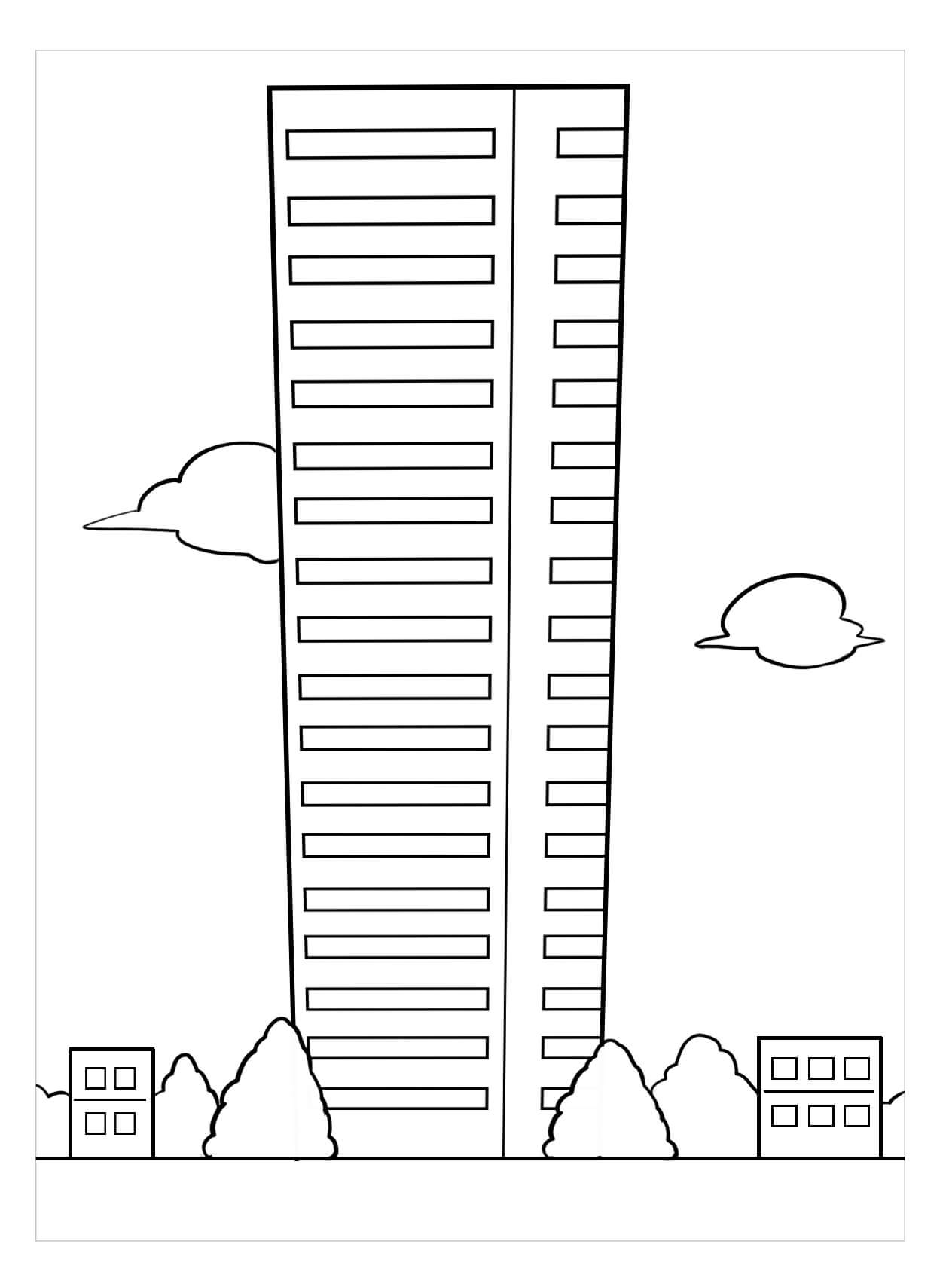 Dibujo de Edificio Alto para Colorear y Imprimir