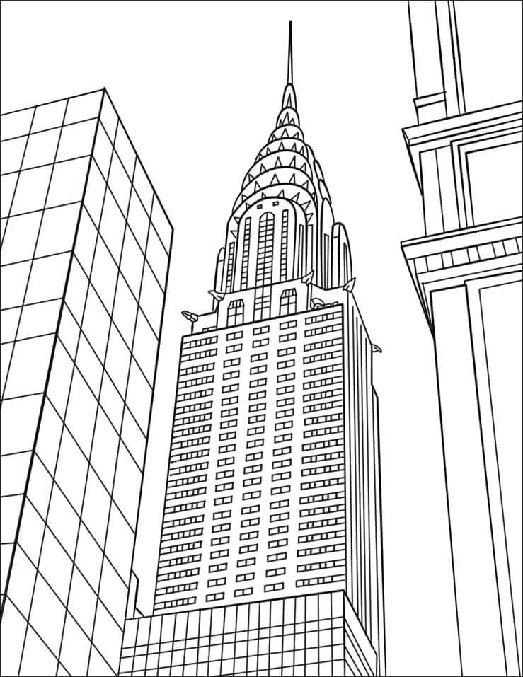 Dibujo de Edificio Chrysler para Colorear y Imprimir