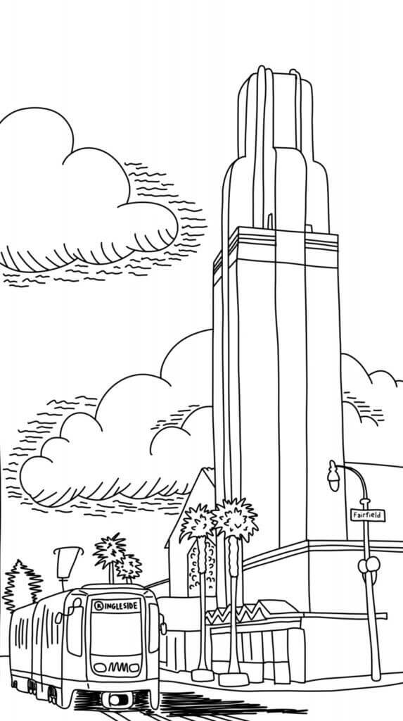 Dibujo de Edificio Emblemático Del Vecindario para Colorear y Imprimir