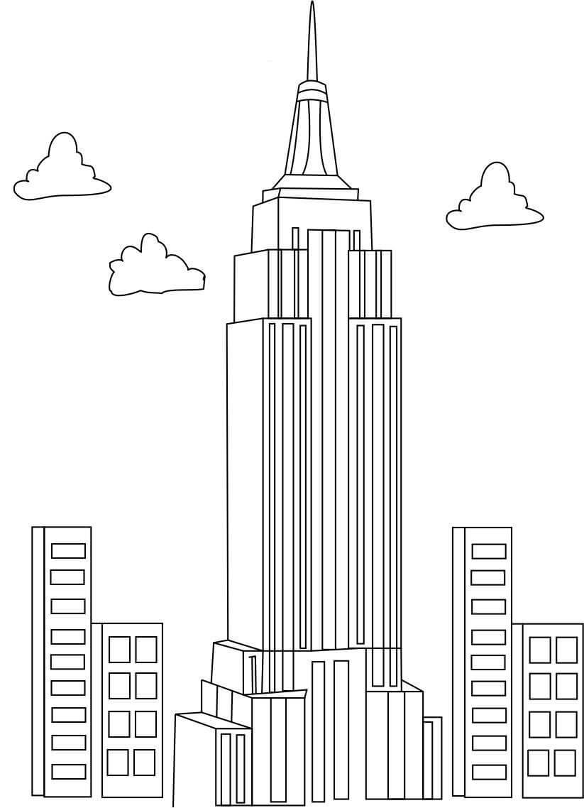 Dibujo de Edificio Empire State para Colorear y Imprimir