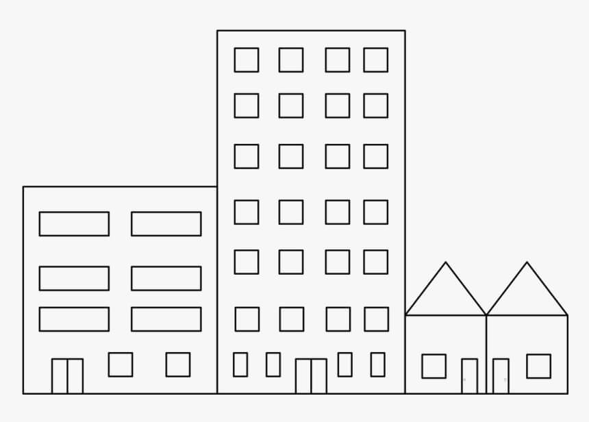 Dibujo de Edificio Normal para Colorear y Imprimir