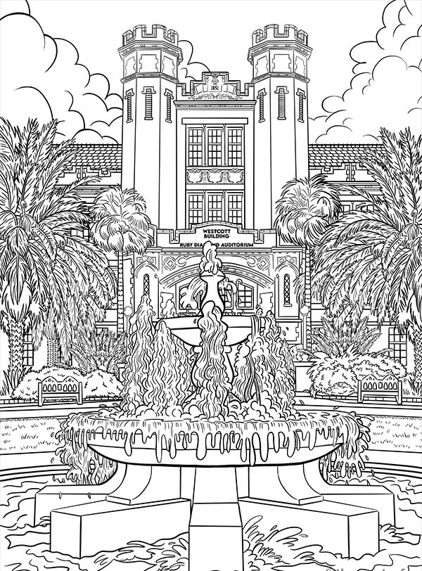 Dibujo de Hermoso Edificio para Colorear y Imprimir