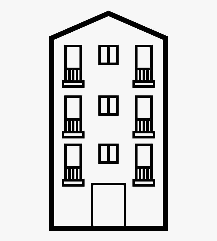 Dibujo de Icono de Edificio para Colorear y Imprimir