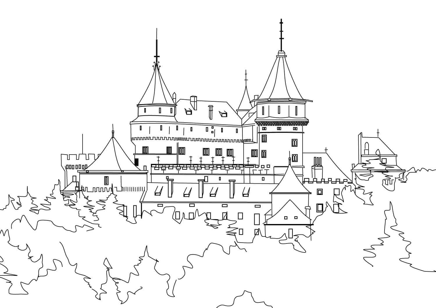 Dibujo de Increíble Edificio para Colorear y Imprimir