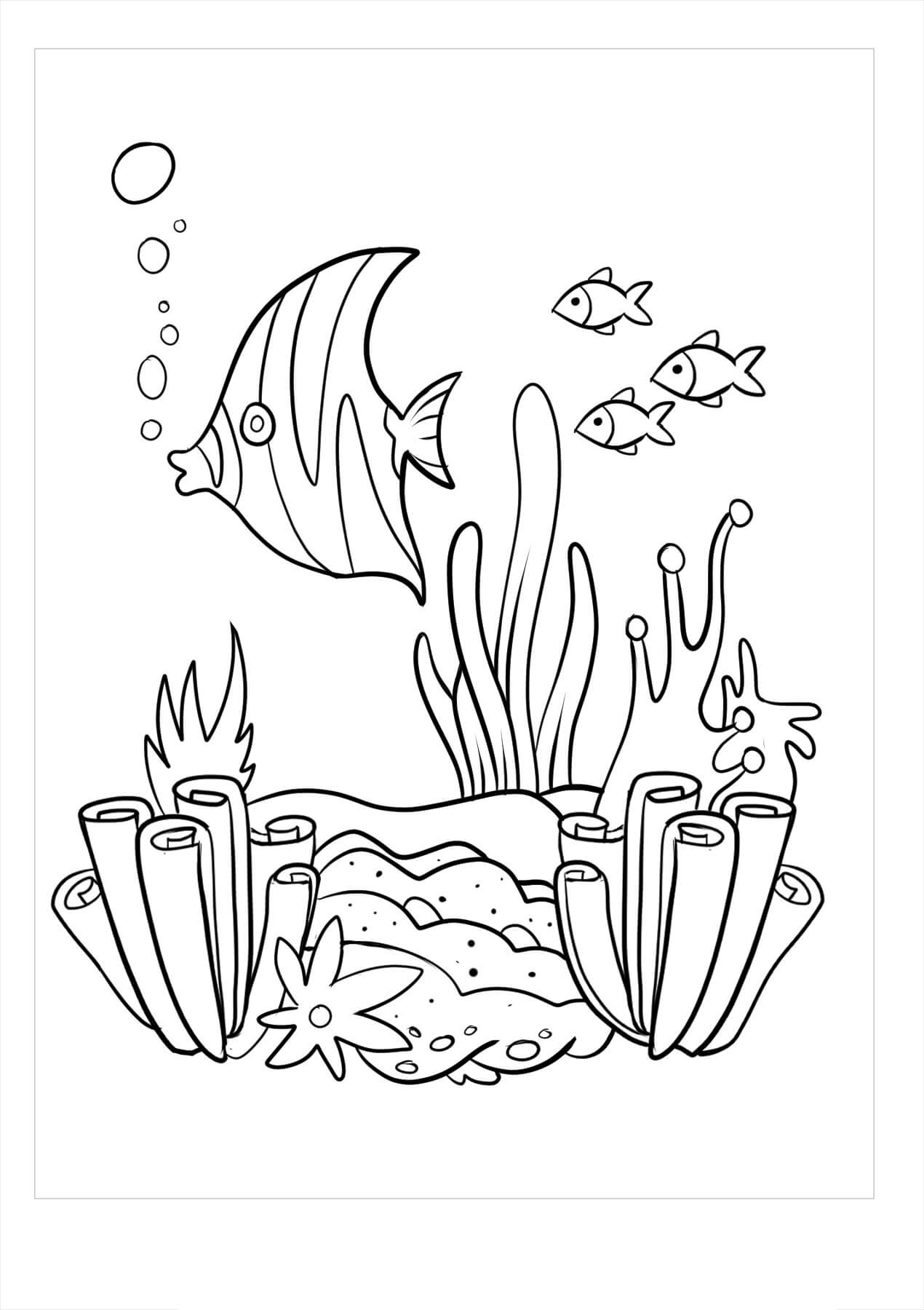 Dibujo de Arrecife de Coral para Colorear y Imprimir
