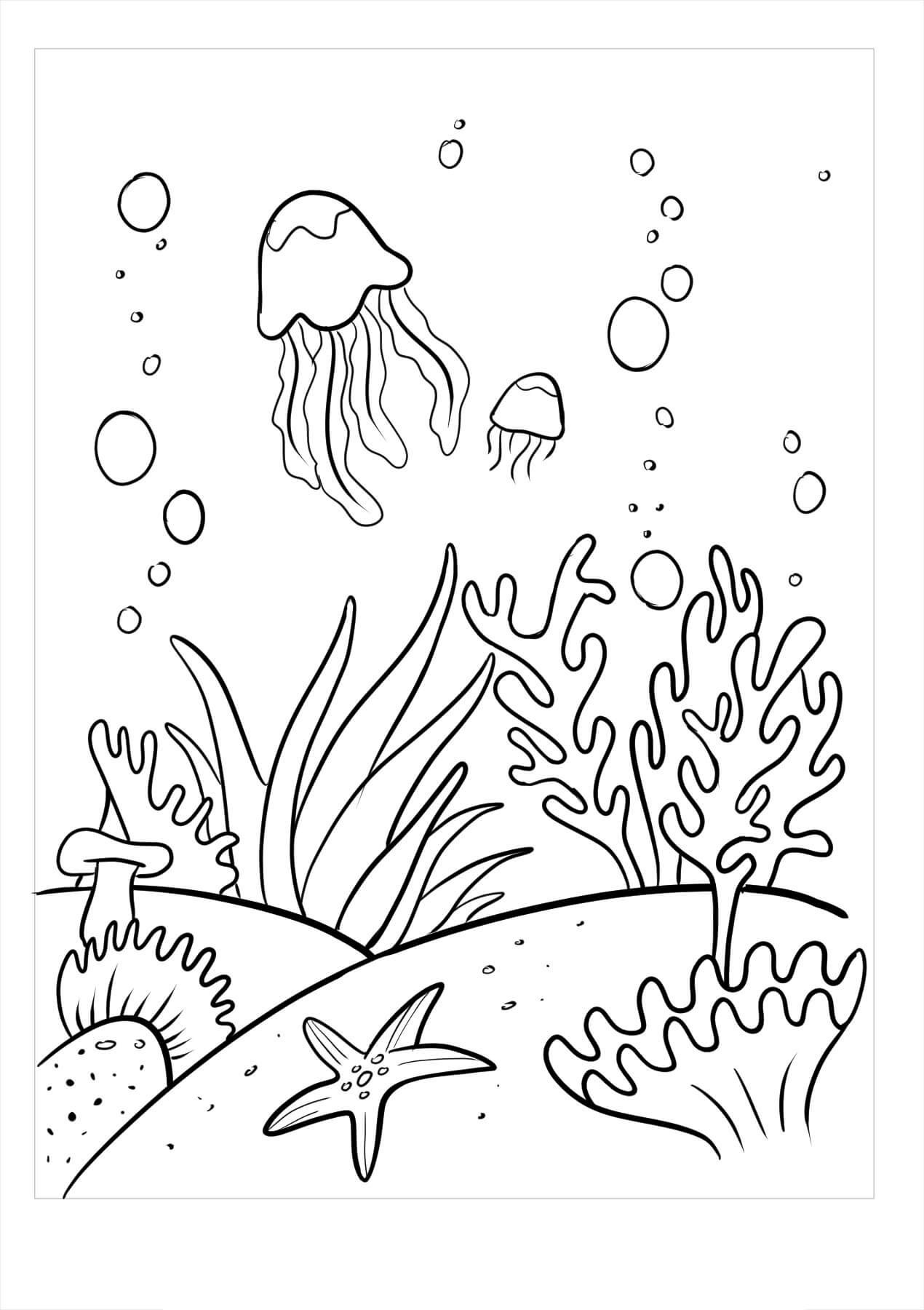 Dibujo de Coral Basíco para Colorear y Imprimir
