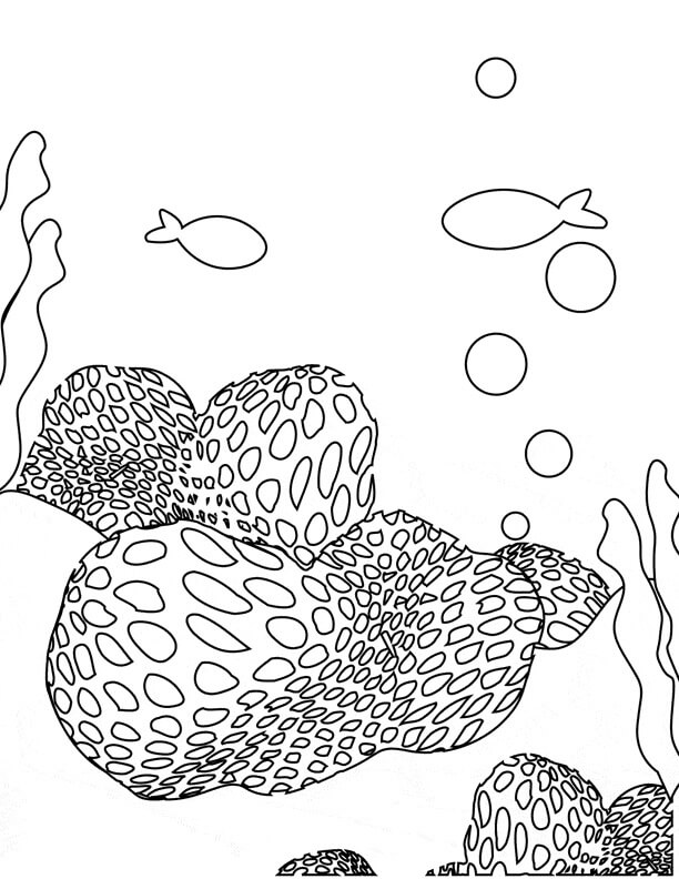 Dibujo de Coral Imprimible para Colorear y Imprimir