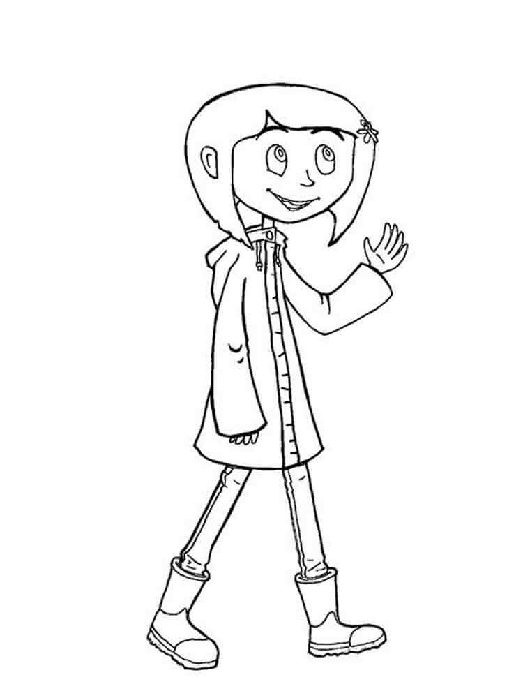 Dibujo de Coraline Gracioso para Colorear y Imprimir