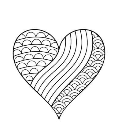 Dibujo de Corazón Duro para Colorear y Imprimir