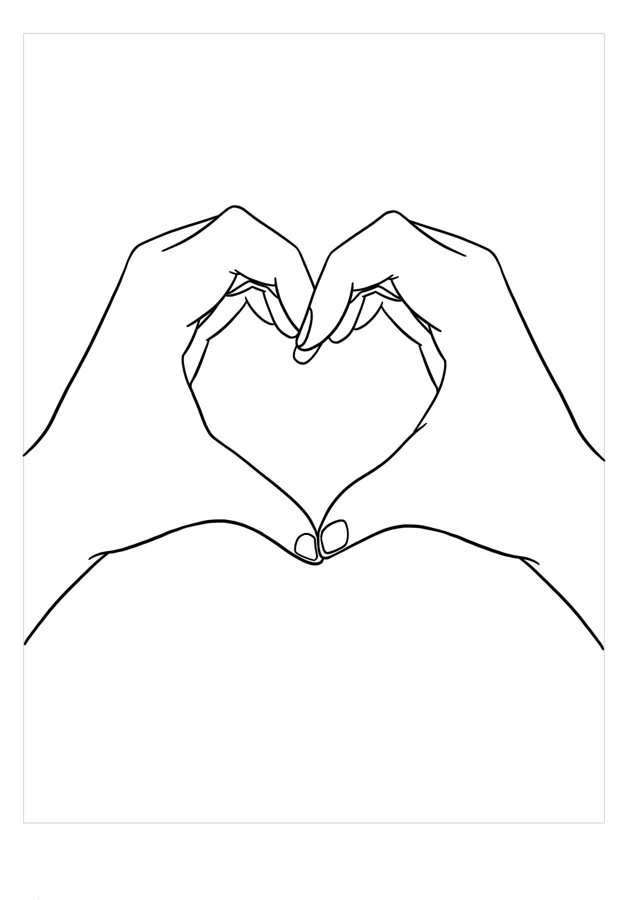 Dibujo de Mano Corazón para Colorear y Imprimir