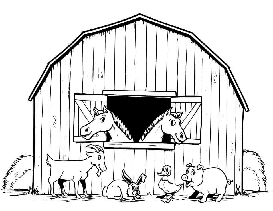 Dibujo de Animales de Corral para Colorear y Imprimir