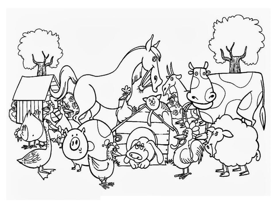 Dibujo de Barnyar Lindo para Colorear y Imprimir