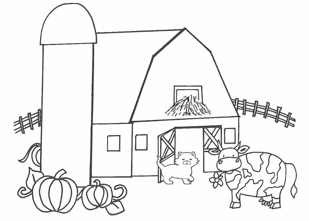 Dibujo de Corral Basíco para Colorear y Imprimir