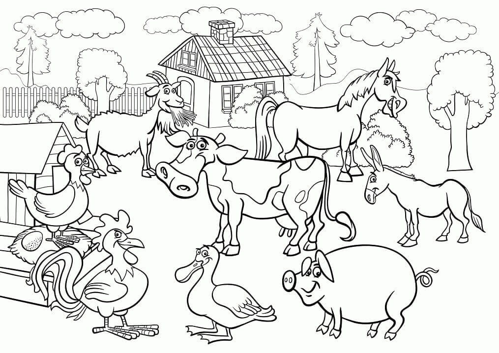 Dibujo de de Vuelta En El Corral para Colorear y Imprimir