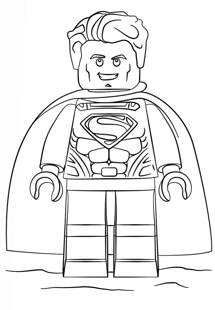 Dibujo de Lego Corriente Continua Superhombre para Colorear y Imprimir