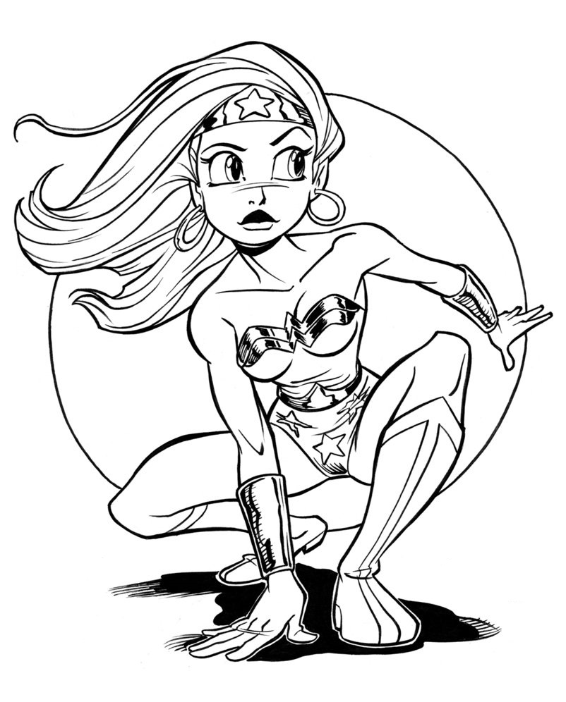 Dibujo de Mujer Maravilla Impresionante para Colorear y Imprimir