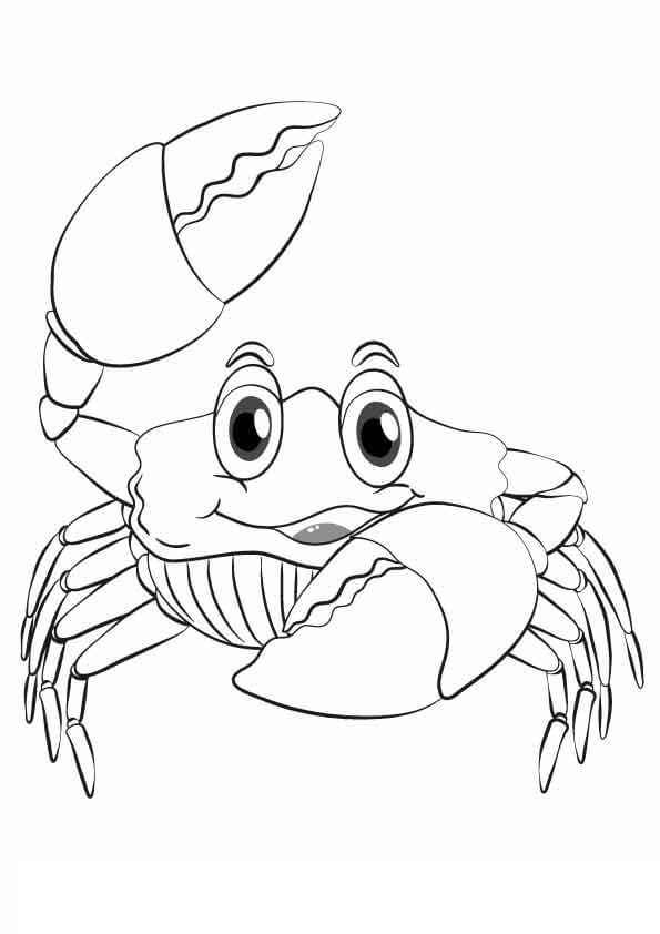 Dibujo de Cangrejo Adorable para Colorear y Imprimir
