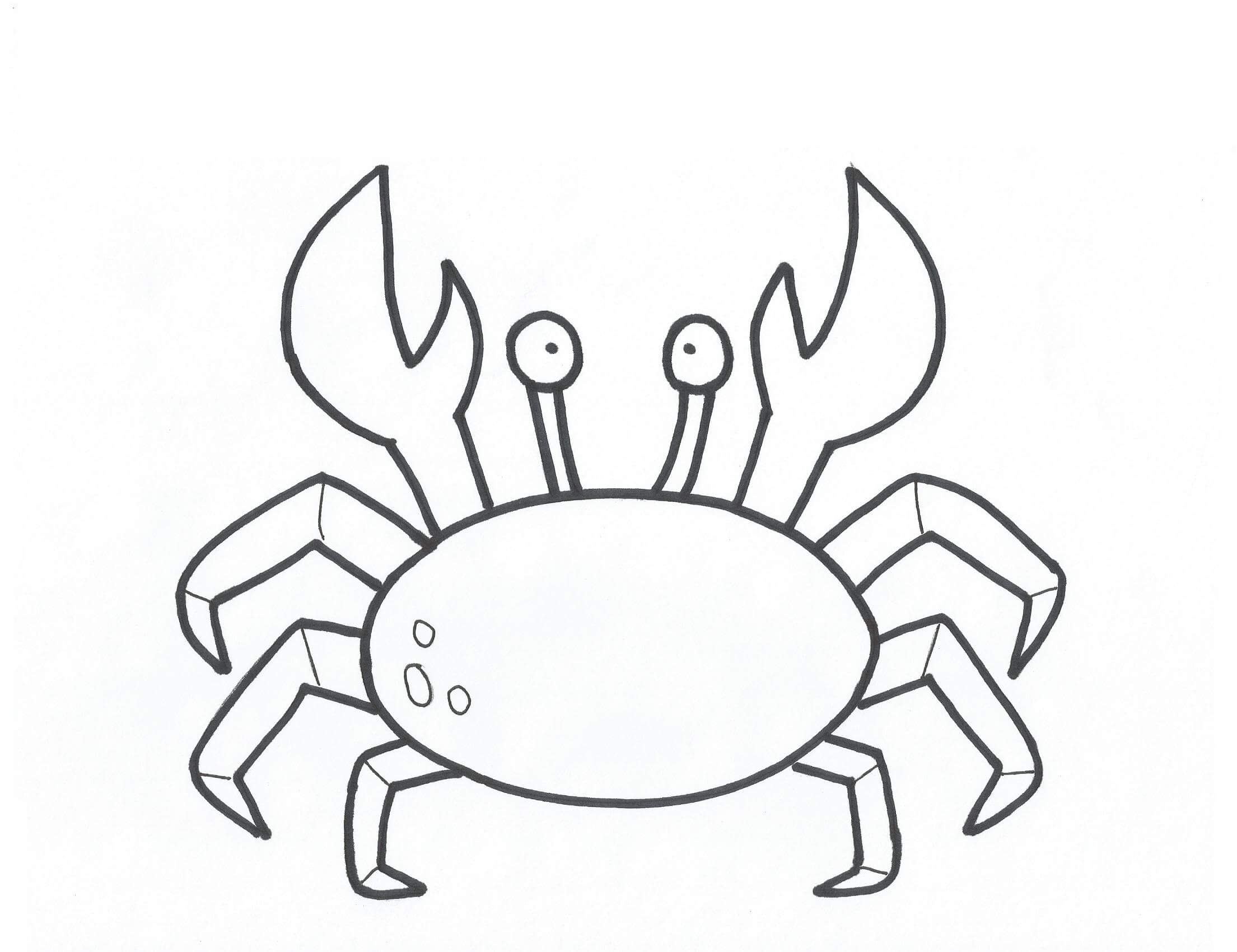 Dibujo de Cangrejo Agradable para Colorear y Imprimir